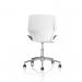 Dynamic Florence Task Office Chair 5 Star Chrome Base With White Frame and Grey Fabric Seat - BR000312 59380DY