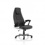 Dynamic Metropolis High Back Black Leather Look Executive Office Chair With Fixed Arms - EX000230 59401DY