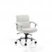 Dynamic Desire Medium Back White Soft Bonded Leather Executive Office Chair With Arms and Chrome Frame - EX000252 59422DY