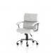 Dynamic Desire Medium Back White Soft Bonded Leather Executive Office Chair With Arms and Chrome Frame - EX000252 59422DY