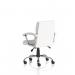 Dynamic Desire Medium Back White Soft Bonded Leather Executive Office Chair With Arms and Chrome Frame - EX000252 59422DY