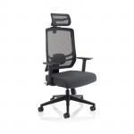 Ergo Twist Chair Black Fabric Seat Mesh Back with Headrest KC0298 59581DY