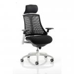 Flex Chair White Frame Black Back With Headrest KC0087 59749DY