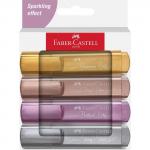 Faber-Castell Highlighter Textliner 46 Assorted Metallic Colours (Pack 4) - 254674 59758SQ