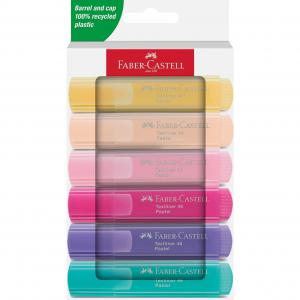 Faber-Castell Highlighter Textliner 46 Assorted Pastel Colours Pack 6