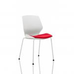 Dynamic Florence Visitor Chair With White Frame and Bergamot Cherry Fabric Seat - KCUP1536 59833DY