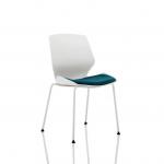 Dynamic Florence Visitor Chair With White Frame and Maringa Teal Fabric Seat - KCUP1538 59847DY