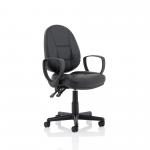 Jackson Black Leather Chair with Loop Arms KC0292 60099DY
