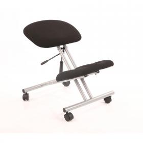 Kneeling Stool Black Fabric Silver Frame OP000072 60120DY