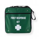 In the photo, you can see a compact first aid kit with a bright green case, labeled Crest Medical First Aid Astroplast. The kit includes various supplies, such as bandages, gauze, and cleansing wipes, neatly organized and easily accessible for quick first response in case of emergencies.