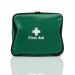 In the photograph, there is a Crest Medical travel first aid kit. The bright red pouch is labeled with the Astroplast BS 8599-1 travel first-aid logo. The kit contains a variety of supplies and is compact in size, ideal for travel.