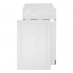 The photograph shows a stack of white and lightweight envelopes, each with a 165x100mm size. They have a smooth texture and are padded with bubble wrap for added protection. The envelopes feature a convenient peel and seal closure for easy use. The overall look is sleek and professional, perfect for mailing documents or small items.