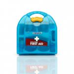 This picture shows a Crest Medical First Aid Astroplast Mezzo HSE 10 Person Catering First-Aid Kit. It contains various medical supplies and is designed for use in a catering setting. The kit is compact and easily portable, making it ideal for on-the-go emergencies.
