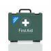 This image shows a standard catering first-aid kit from Crest Medical. The blue dot design indicates it meets HSE standards and the kit can accommodate 1-20 people. It is labeled as the 20EF 60234WC model.