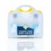 The image shows a Crest Medical Eye Wash kit in clean, bright blue packaging. The kit includes a blue dot eye wash and pod, perfect for emergencies.