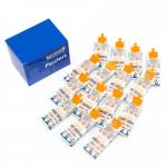 The image features a box of Crest Medical Plasters Astroplast Pull N Open Fabric Pilferproof Plasters with a yellow clip. The plasters are 7.2cm x 2.5cm and there are 15 boxes with 10 clips each, for a total of 150 plasters. The packaging is white and blue with clear labeling.