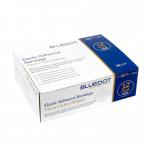 The photograph captures a pack of 12 Crest Medical First Aid Supplies, each containing a rolled up white elastic adhesive bandage measuring 7.5cm x 4.5m. Each pack is wrapped in blue dot packaging for easy identification.