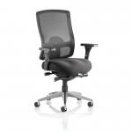 Regent Chair Black Fabric Black Mesh Back With Arms OP000113 60456DY