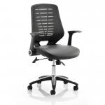 Relay Chair Leather Seat Black Back With Arms OP000117 60477DY
