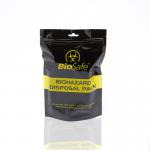 The photo shows a Crest Medical Body Fluid Kit BioSafe Standard Body Fluid Clean-Up Pack. It includes various items for cleaning up body fluids in a safe and hygienic manner. The pack is white and clearly labeled for easy identification.