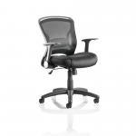 Zeus Chair Black Fabric Black Mesh Back With Arms OP000140 60645DY