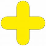 Beaverswood Warehouse Floor Signal Markers (Plus) + Symbol PVC With Adhesive Backing H300mmxW300mm Yellow (Pack 10) - FS+ 60710BV