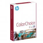 The photograph shows a pack of premium A4 white paper with a weight of 120gsm. The paper is by Sylvamo and is part of their HP Color Choice line, with FSC certification. The pack contains 500 pieces of paper.