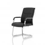 Carter Black Luxury Faux Leather Cantilever Chair With Arms BR000185 60785DY