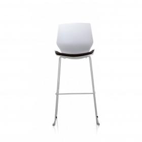 Dynamic Florence High Stool With White Frame and Grey Fabric Seat - BR000210 60799DY