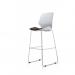 Dynamic Florence High Stool With White Frame and Grey Fabric Seat - BR000210 60799DY