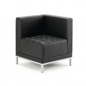 Infinity Modular Corner Unit Sofa Black Soft Bonded Leather BR000198 60813DY