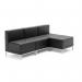 Infinity Modular Straight Back Sofa Black Soft Bonded Leather BR000200 60827DY