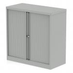 Qube by Bisley Side Tambour Cupboard 1000mm without Shelves Goose Grey BS0001 60876DY