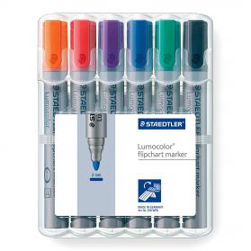 Staedtler Lumocolor Flipchart Marker Bullet Tip 2mm Line Assorted Colours (Pack 6) - 356WP6 60901SR