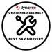 The photo shows a sleek, modern office chair from Dynamic, featuring their convenient Next Day Pre-Build Service. Its comfortable design and BUILDNEXTDAY technology make it the perfect choice for any workspace.