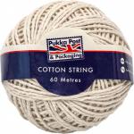 Pukka Post & Packaging Cotton String Twine Ball 60m (Pack 4) - 9768-PCK 61074PK