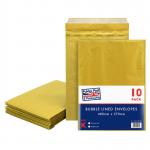 Pukka Post & Packaging Bubble Lined Envelopes Gold Peel and Seal Size C 170mmx225mm (Pack 10) - 7062-ENV(10) 61137PK