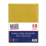 Pukka Post & Packaging Bubble Lined Envelopes Gold Peel and Seal Size H 290mmx370mm (Pack 10) - 7067-ENV(10) 61172PK