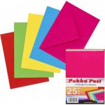 Pukka Post YellowGreenBluePink) Gummed 100gsm 114mmx162mm (Pack 25) - 9061-ENV 61214PK
