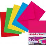 Pukka Post YellowGreenBluePink) Gummed 100gsm 162mmx229mm (Pack 25) - 9062-ENV 61221PK