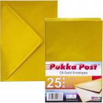 Pukka Post & Packaging Envelopes C6 Gold Gummed 100gsm 114mmx162mm (Pack 25) - 9063-ENV 61228PK
