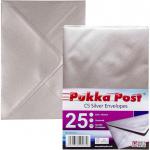 Pukka Post & Packaging Envelopes C5 Silver Gummed 100gsm 162mmx229mm (Pack 25) - 9066-ENV 61249PK