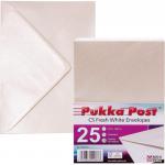 Pukka Post & Packaging Envelopes C5 Fresh White Gummed 100gsm 162mmx229mm (Pack 25) - 9068-ENV 61256PK