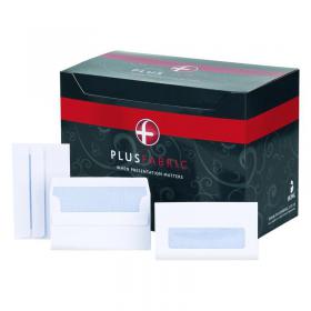 Plus Fabric Wallet Envelope 89x152mm Self Seal Window 120gsm White (Pack 500) - L22070 61265BG