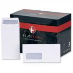 Plus Fabric Wallet Envelope 89x152mm Self Seal Plain 120gsm White (Pack 500) 61272BG