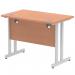 Impulse 1000 x 600mm Straight Desk Beech Top Silver Cantilever Leg MI001678 61366DY