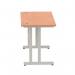 Impulse 1200 x 600mm Straight Desk Beech Top Silver Cantilever Leg MI001679 61380DY