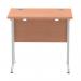 Impulse 800 x 600mm Straight Desk Beech Top Silver Cantilever Leg MI002884 61436DY