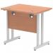 Impulse 800 x 600mm Straight Desk Beech Top Silver Cantilever Leg MI002884 61436DY