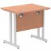 Impulse 800 x 600mm Straight Desk Beech Top Silver Cantilever Leg MI002884 61436DY